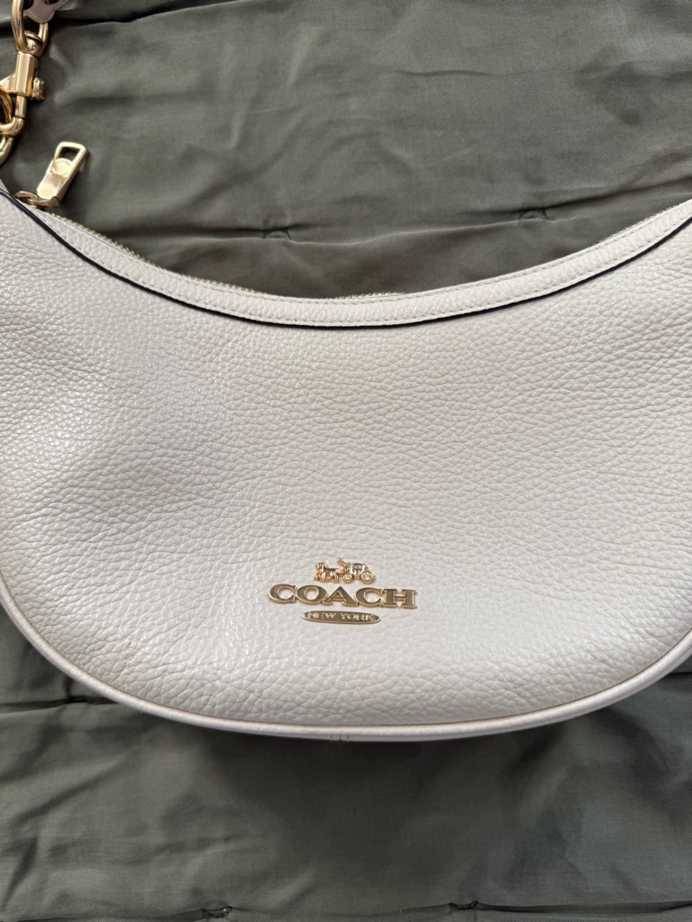 Coach Pebbled Leather Aria Shoulder Bag / Chalk - Picture 8 of 12